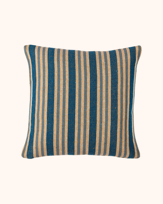 Farmhouse Blue Stripe Cushion Cover